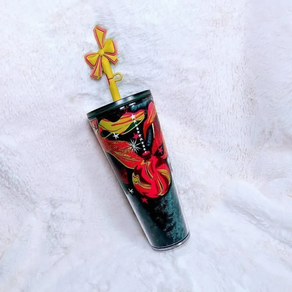 Starbucks Holiday Abstract Ornament Tumbler with Silicon Ribbon Straw 24 fl oz